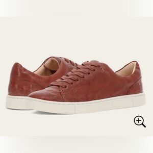 Frye Ivy Low Lace Leather Sneakers, Cognac, SIZE: 7